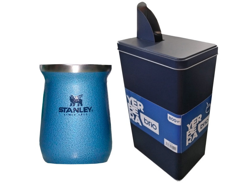 MATE STANLEY ACERO INOXIDABLE ORIGINAL + YERBERA BRIO DE 800 GRS.